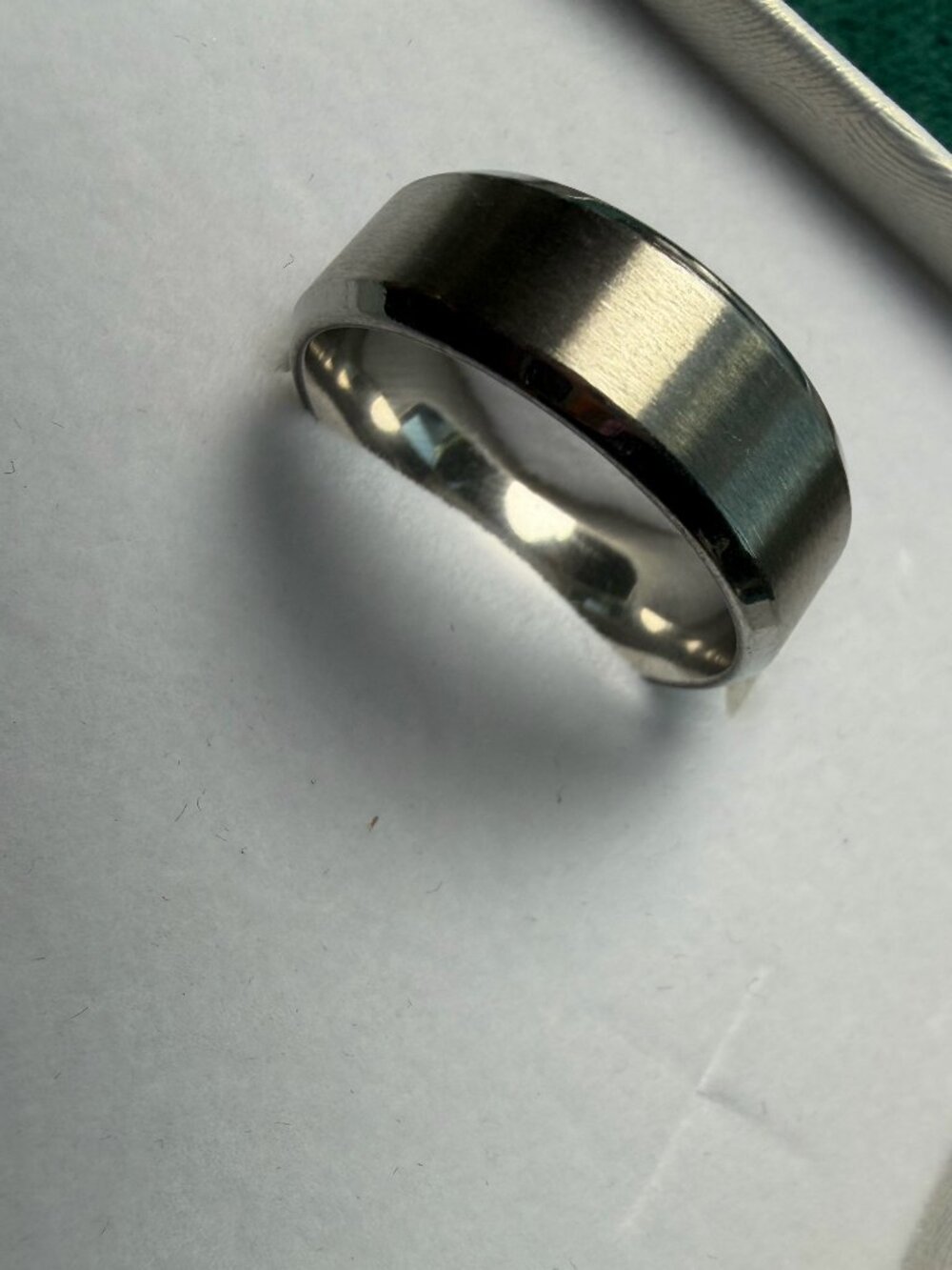 MEN's Stainless Steel Brushed Beveled Band Ring Sizes 9-10